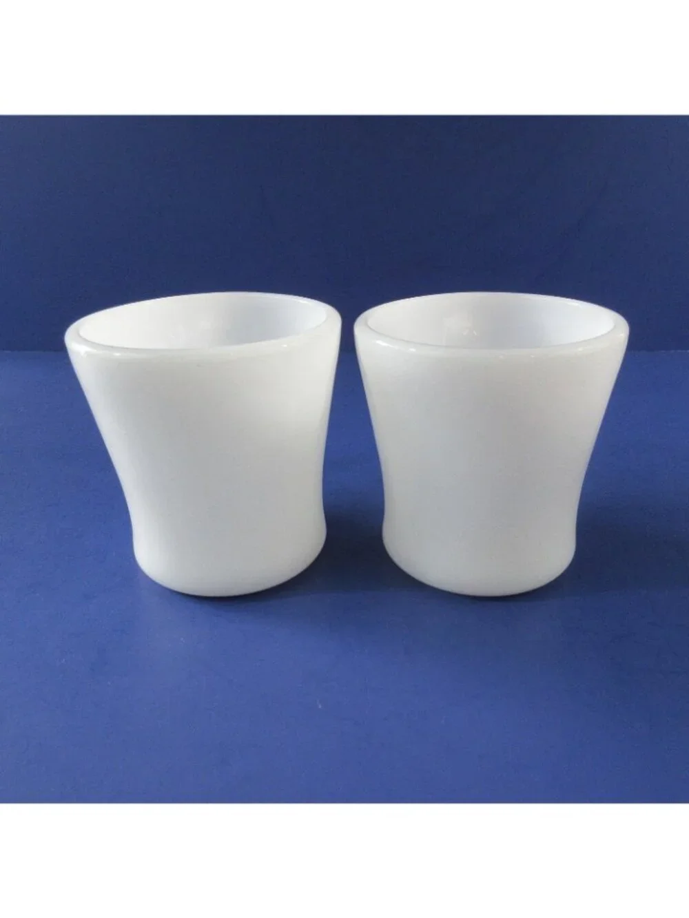 Vintage Federal Glass Company White Milk Glass Mugs D Handle Lot of 2 USA